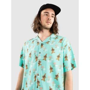 Party Pants Beer Bottle "Beer Run" Button Down T-Shirt Mens Size S